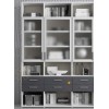 Bibliothèque Design PERSONNALISABLE AL19 avec portes vitrées & tiroirs  - MORETTI COMPACT