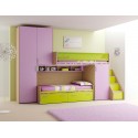 Chambre enfant PERSONNALISABLE LH11 lits superposés avec mezzanine - MORETTI COMPACT