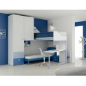 Chambre enfant PERSONNALISABLE LH15 lits superposés en mezzanine - MORETTI COMPACT