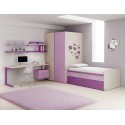Chambre fille PERSONNALISABLE LH18 lit avec rangement - MORETTI COMPACT