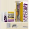 Chambre enfant PERSONNALISABLE LH20 lits superposés en mezzanine - MORETTI COMPACT