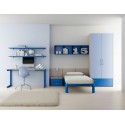 Chambre enfant PERSONNALISABLE LH29 avec lit 1 personne - MORETTI COMPACT