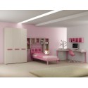 Chambre fille PERSONNALISABLE LH31 avec lit 1 personne - MORETTI COMPACT
