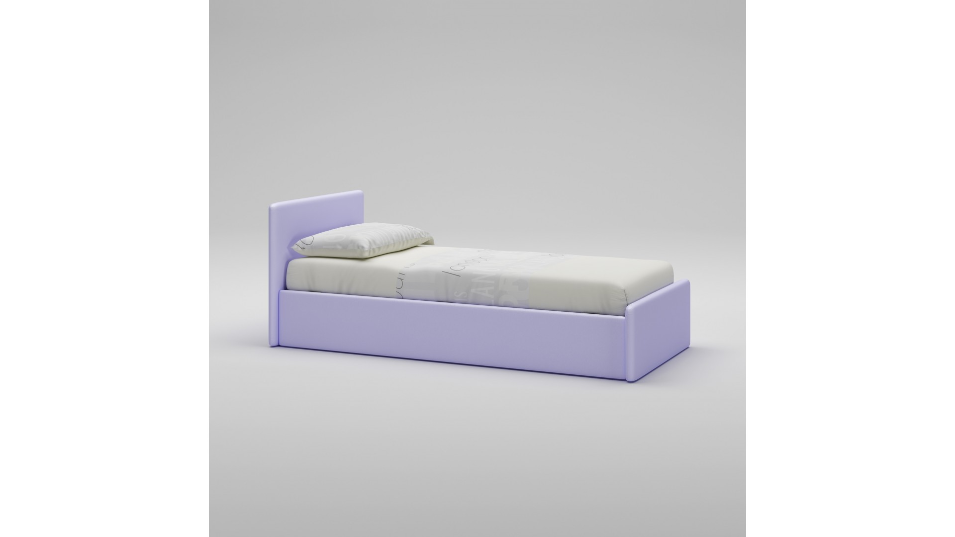 Lit canapé PERSONNALISABLE WL069 couleur lavande  imitation cuir avec un couchage de 90 x 200 - MORETTI COMPACT