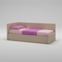 Lit Canapé PERSONNALISABLE WL071 en tissu couleur corde avec couchage de 90 x 200 - MORETTI COMPACT