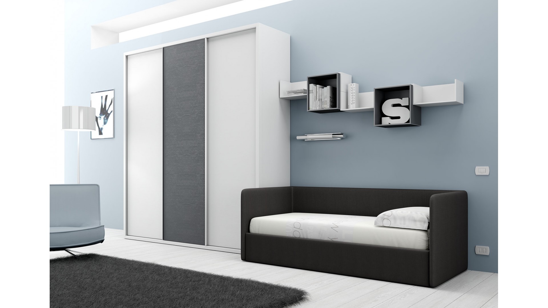 Chambre PERSONNALISABLE BF34 avec lit canapé - MORETTI COMPACT