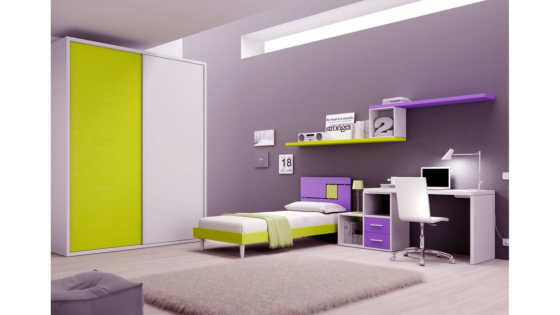 Chambre enfant PERSONNALISABLE BF38 avec lit 1 personne - MORETTI COMPACT