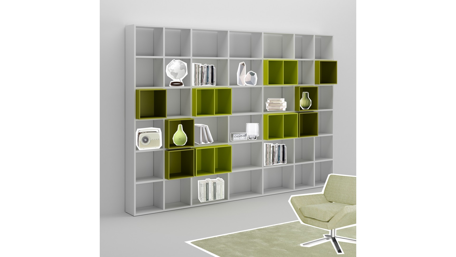 Bibliothèque design PERSONNALISABLE WA002 - MORETTI COMPACT