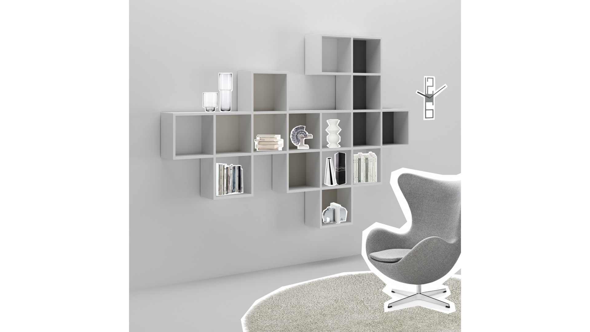 Bibliothèque design PERSONNALISABLE WA005 - MORETTI COMPACT