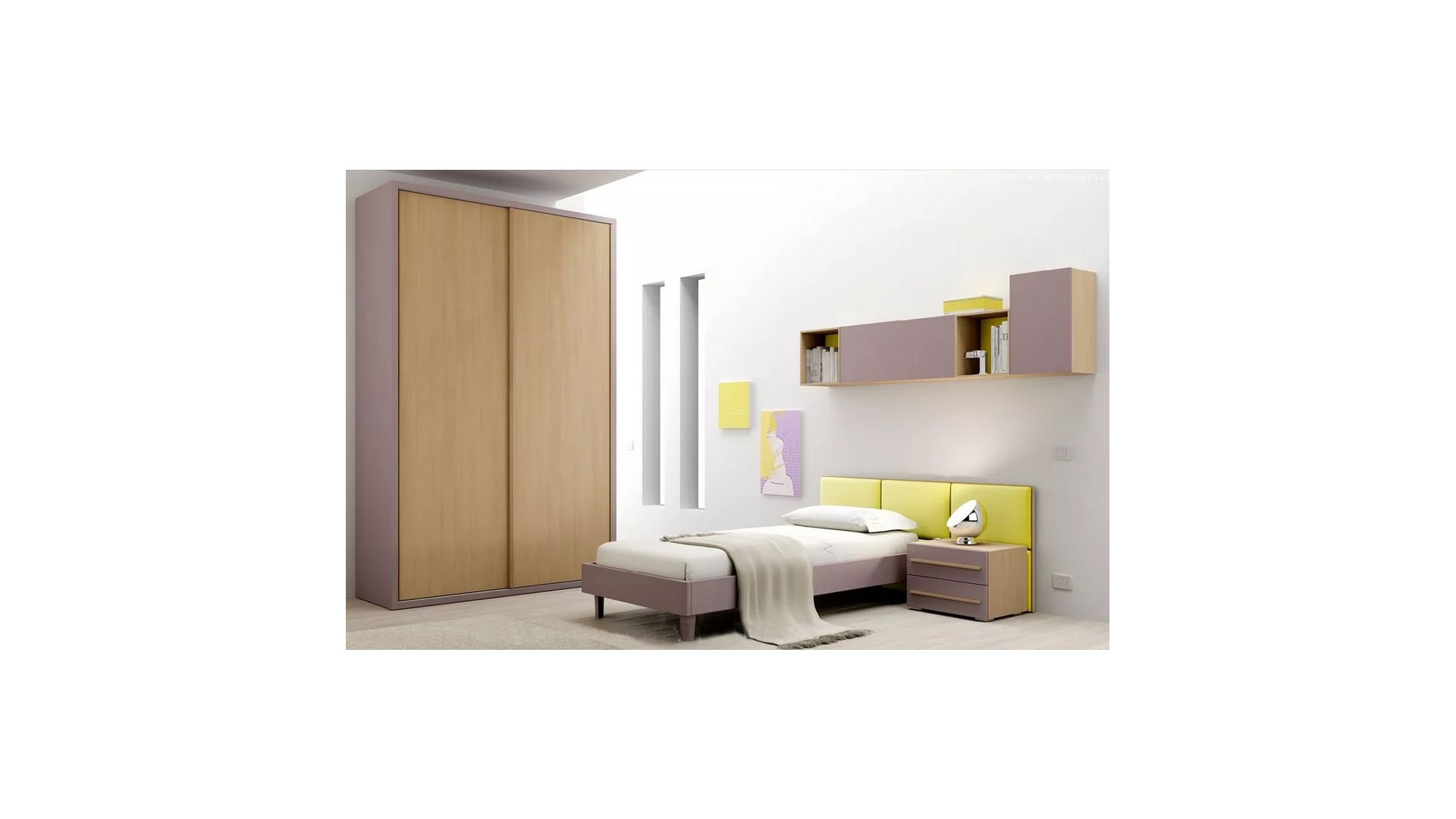 Chambre enfant ado PERSONNALISABLE BF42 lit 1 personne - MORETTI COMPACT