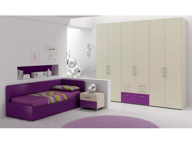 Chambre ado PERSONNALISABLE BF43 lit canapé et lit gigogne - MORETTI COMPACT