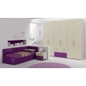 Chambre ado PERSONNALISABLE BF43 lit canapé et lit gigogne - MORETTI COMPACT