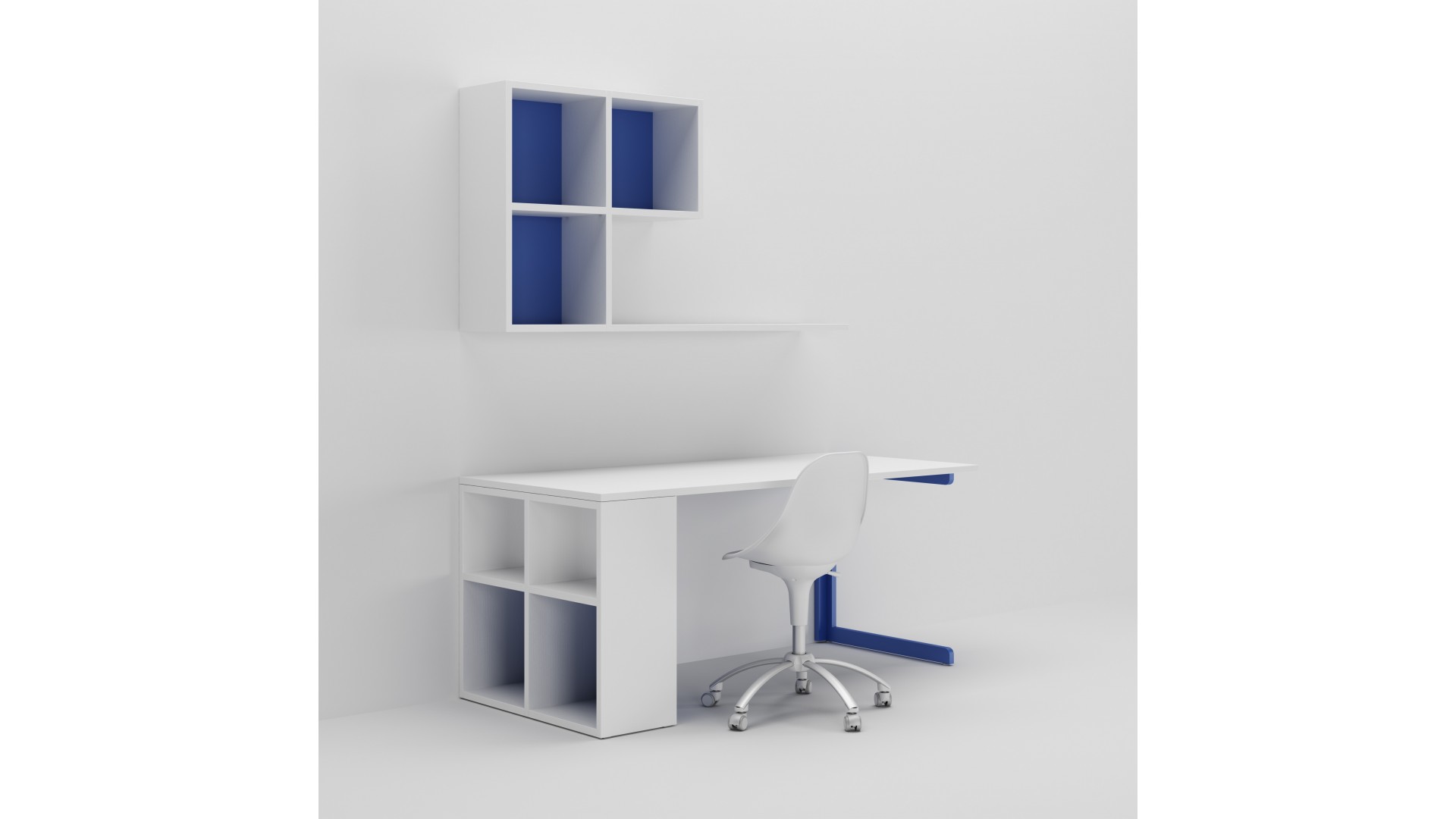 Bureau enfant PERSONNALISABLE WS009 avec niches basses & hautes - MORETTI COMPACT
