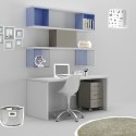 Bureau ado PERSONNALISABLE WS011avec bloc 3 tiroirs mobile et étagères déco - MORETTI COMPACT