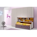 Chambre enfant PERSONNALISABLE BF48 lit 1 surélevé - MORETTI COMPACT