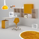 Bureau ado PERSONNALISABLE WS015 posé sur bloc 3 tiroirs et module haut - MORETTI COMPACT