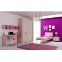 Chambre enfant PERSONNALISABLE BF49 avec lit 1 personne - MORETTI COMPACT