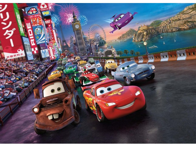 Poster mural CARS la course - Panoramique Disney - KOMAR