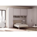 Chambre ado lit 1 personne PERSONNALISABLE AM21 lit, chevet, rangement pont & armoires - MORETTI COMPACT