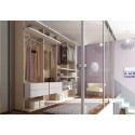 Dressing sur mesure PERSONNALISABLE AK11 avec étagères, penderies extractibles & coffres - MORETTI COMPACT
