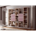 Bibliothèque design asymétrique PERSONNALISABLE AL11 suspendue avec portes push-pull  - MORETTI COMPACT