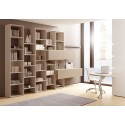 Bibliothèque design PERSONNALISABLE AL13 avec niches ouvertes & portes à ouverture push pull - MORETTI COMPACT