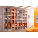 Bibliothèque Design PERSONNALISABLE AL14 avec niches Wall Box en couleur - MORETTI COMPACT