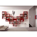 Bibliothèque design PERSONNALISABLE AL15 couleur cerise & tourterelle - MORETTI COMPACT