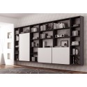 Bibliothèque design PERSONNALISABLE AL16 suspendue avec portes ouverture push-pull - MORETTI COMPACT