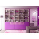 Bibliothèque Design PERSONNALISABLE AL21 lila et rose poudré - MORETTI COMPACT