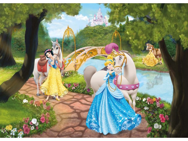 Poster mural Princesses Disney en ballade - Panoramique Disney - KOMAR