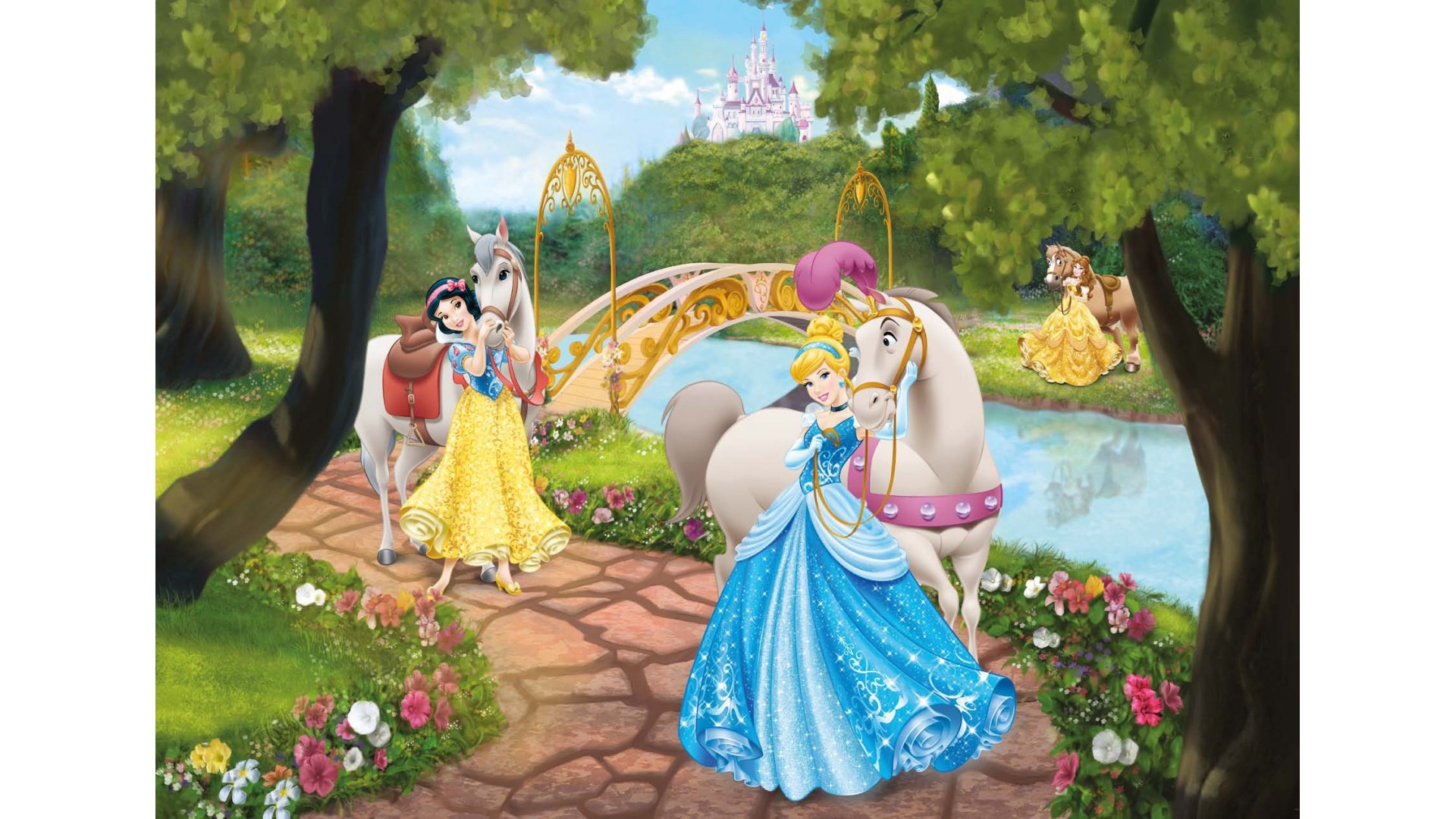 Poster mural Princesses Disney en ballade - Panoramique Disney - KOMAR