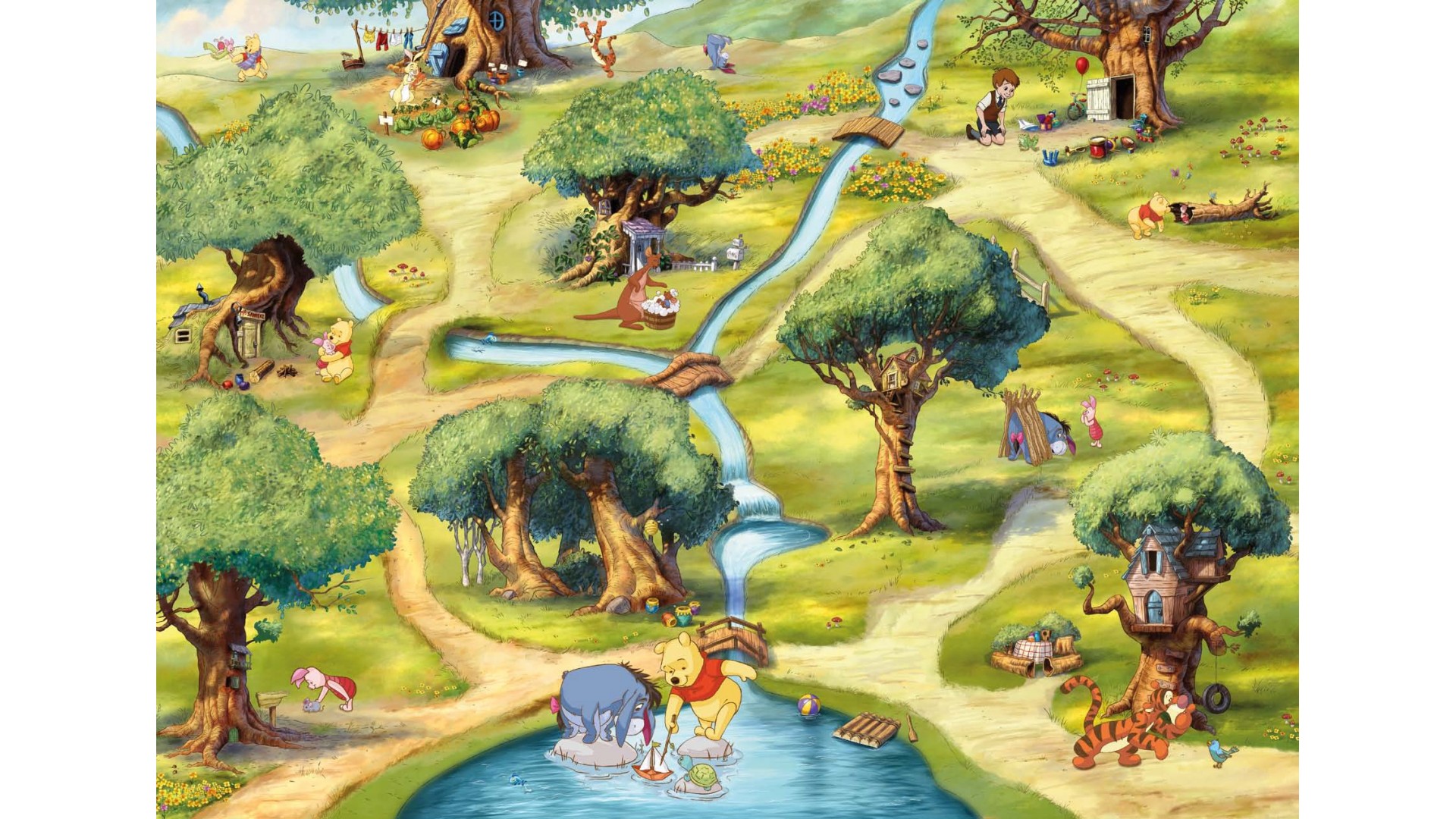 Poster mural Le Monde De Winnie l'Ourson - Panoramique Disney - KOMAR