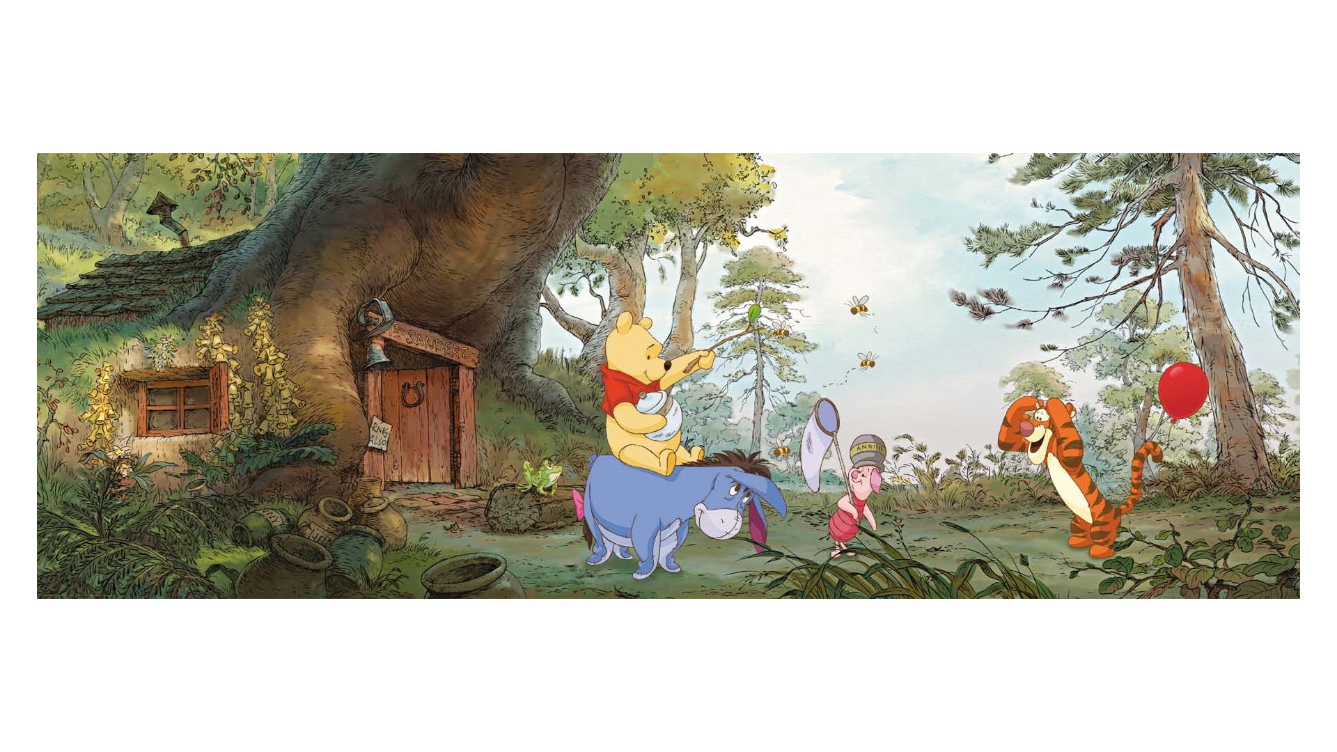 Poster mural la maison de Winnie l'ourson - Panoramique Disney - KOMAR