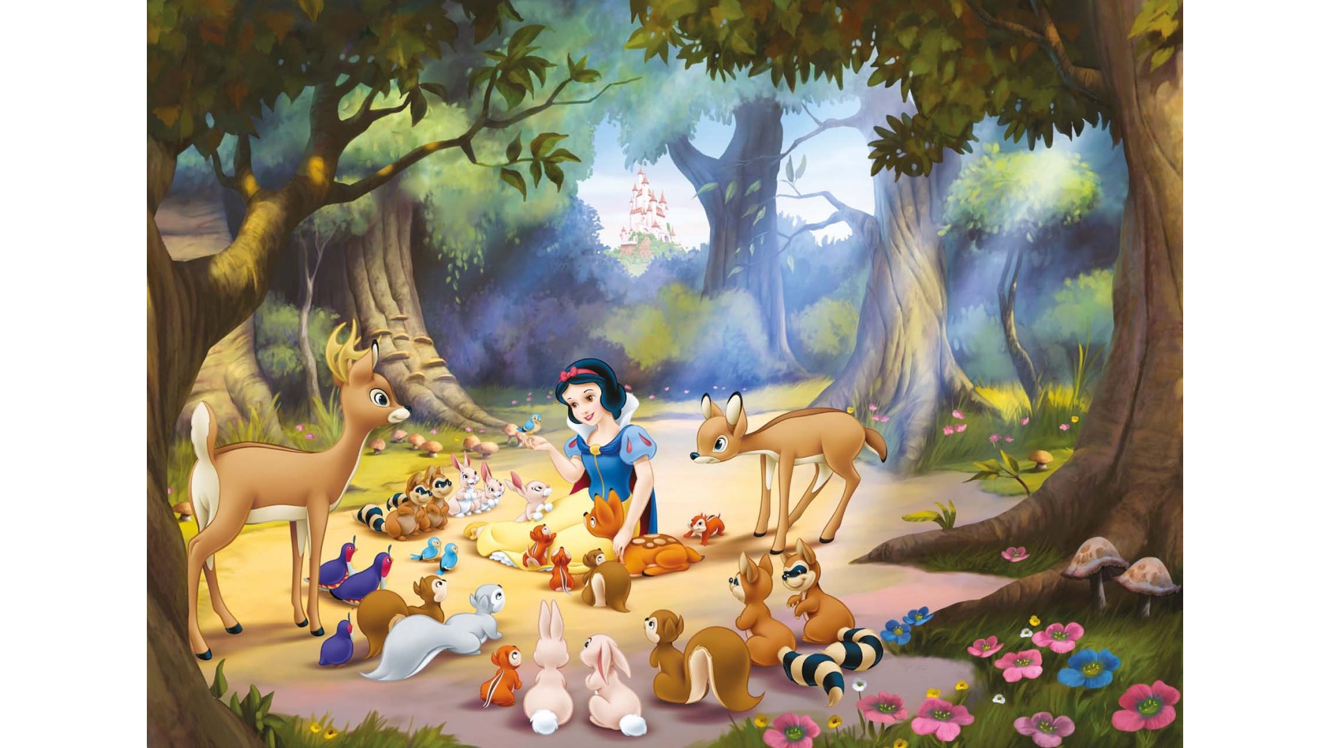 Poster mural Blanche Neige et ses amis - Panoramique Disney - KOMAR