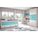 Chambre enfant complete composition L002 avec lit gigogne - GLICERIO