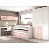 Chambre fille ado composition L003 avec lit gigogne - GLICERIO
