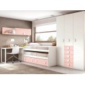 Chambre fille ado composition L003 avec lit gigogne - GLICERIO