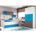 Chambre garçon enfant composition L006 avec lit gigogne - GLICERIO