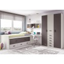 Chambre ado garcon composition L010 avec lit gigogne - GLICERIO