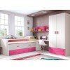 Chambre fille rose composition L011 avec lit gigogne - GLICERIO