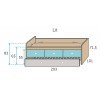 Chambre ado design composition L012 avec lit gigogne - GLICERIO