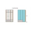 Chambre moderne ado composition L013 avec lit gigogne - GLICERIO