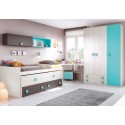 Chambre moderne ado composition L013 avec lit gigogne - GLICERIO