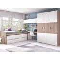 Chambre enfant mixte composition L014 avec lit gigogne - GLICERIO