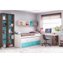 Chambre complète enfant composition L015 avec lit gigogne - GLICERIO