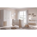 Chambre complète bébé Miki avec lit, commode et armoire - GLICERIO