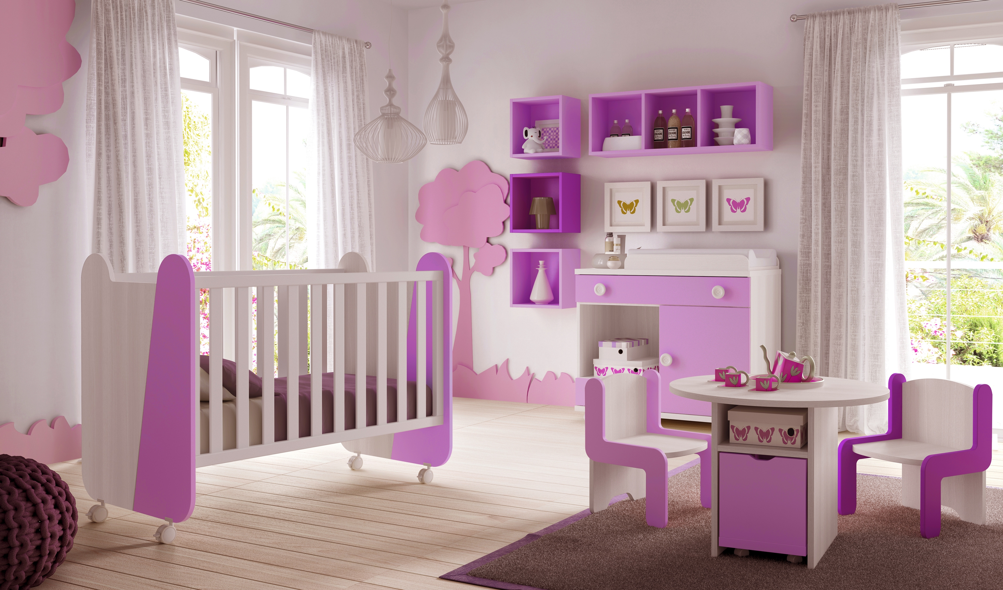  Chambre  de  b b  fille  avec lit design et color e GLICERIO 