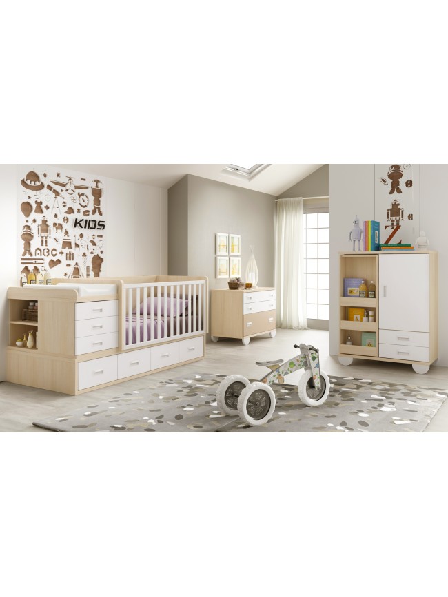 lit bebe avec commode integree