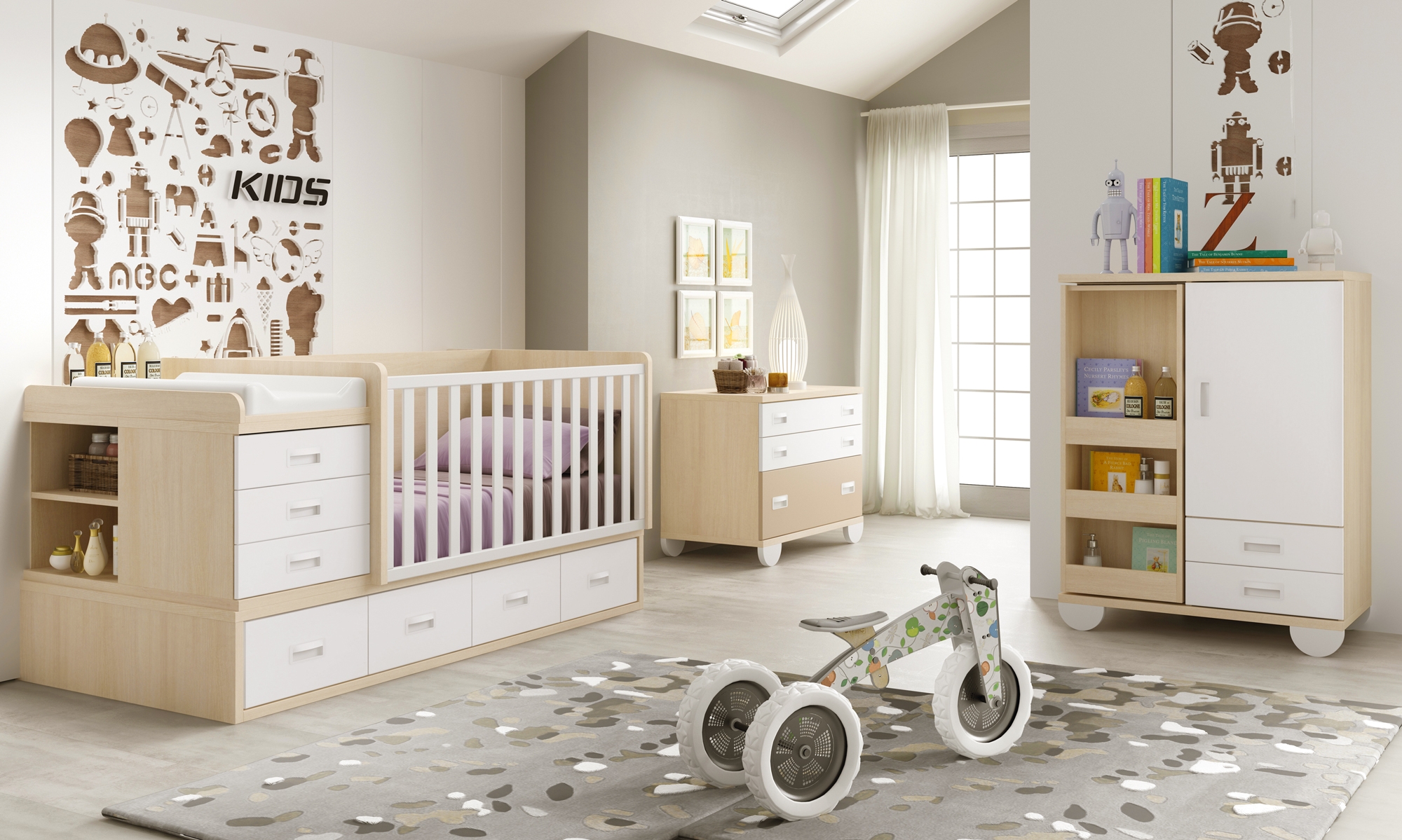 lit bebe evolutif avec commode a langer